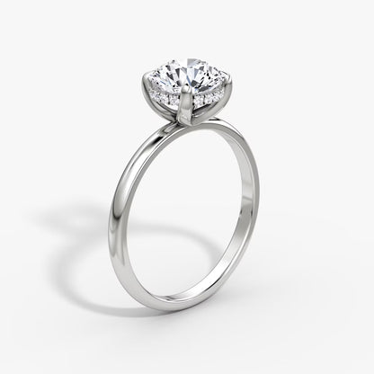 The Classic Round Brilliant Solitaire Hidden Halo Engagement Ring