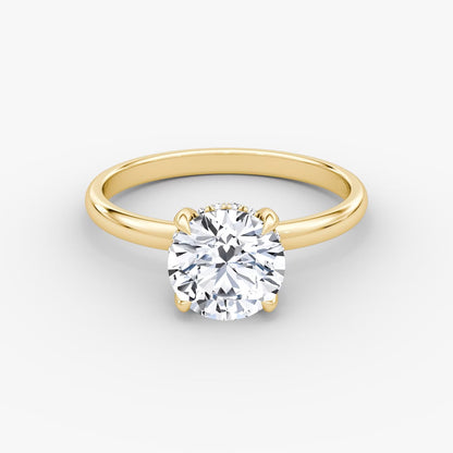 The Classic Round Brilliant Solitaire Hidden Halo Engagement Ring