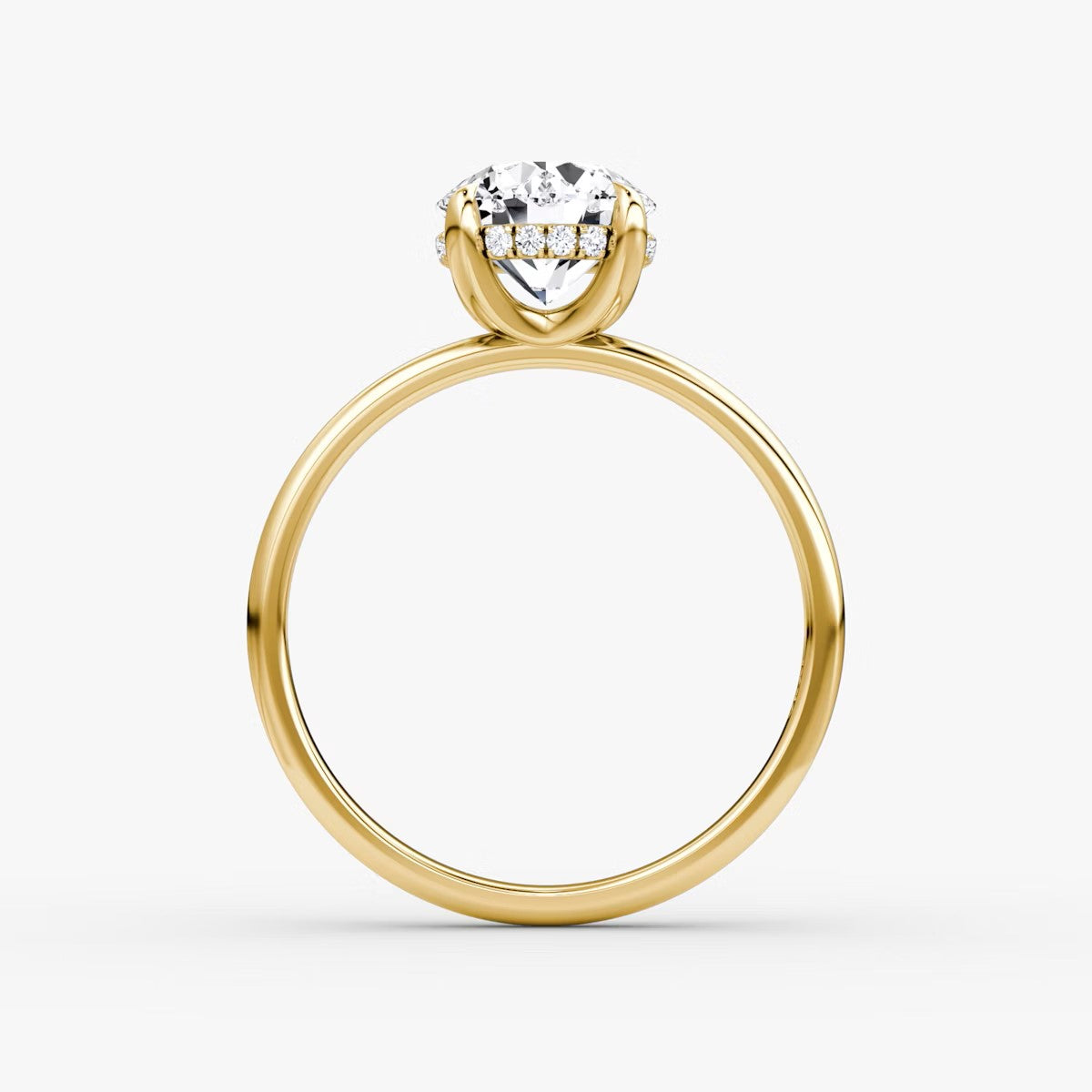 The Classic Round Brilliant Solitaire Hidden Halo Engagement Ring