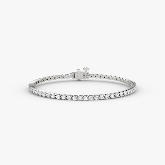 Bracelet de tennis linéaire en diamants de qualité supérieure cultivés en laboratoire, taille brillant