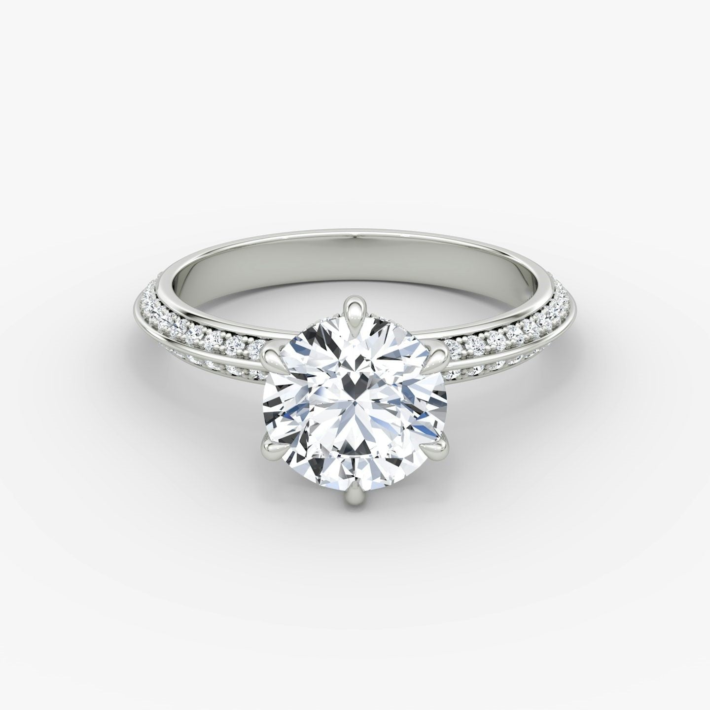 The Knife-Edge Round Brilliant Solitaire Hidden Halo Engagement Ring