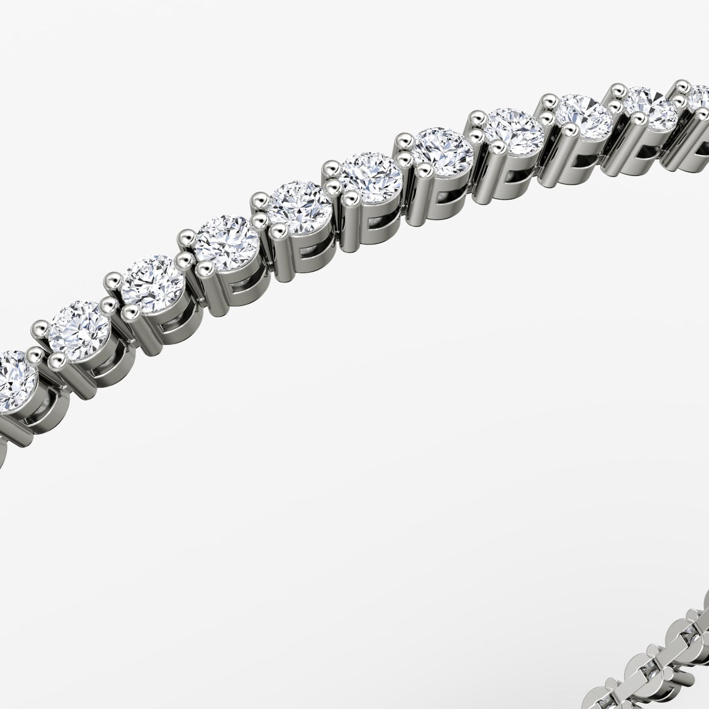 Linear Round Brilliant Superior Lab Grown Diamond Tennis Bracelet