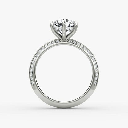 1.00 ct The Knife-Edge Round Brilliant Solitaire Hidden Halo Engagement Ring