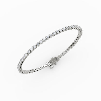 Bracelet de tennis linéaire en diamants de qualité supérieure cultivés en laboratoire, taille brillant