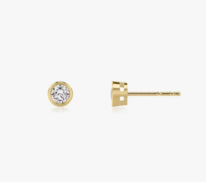 Bezel Round Brilliant Superior  Lab Grown Diamond Stud Earrings