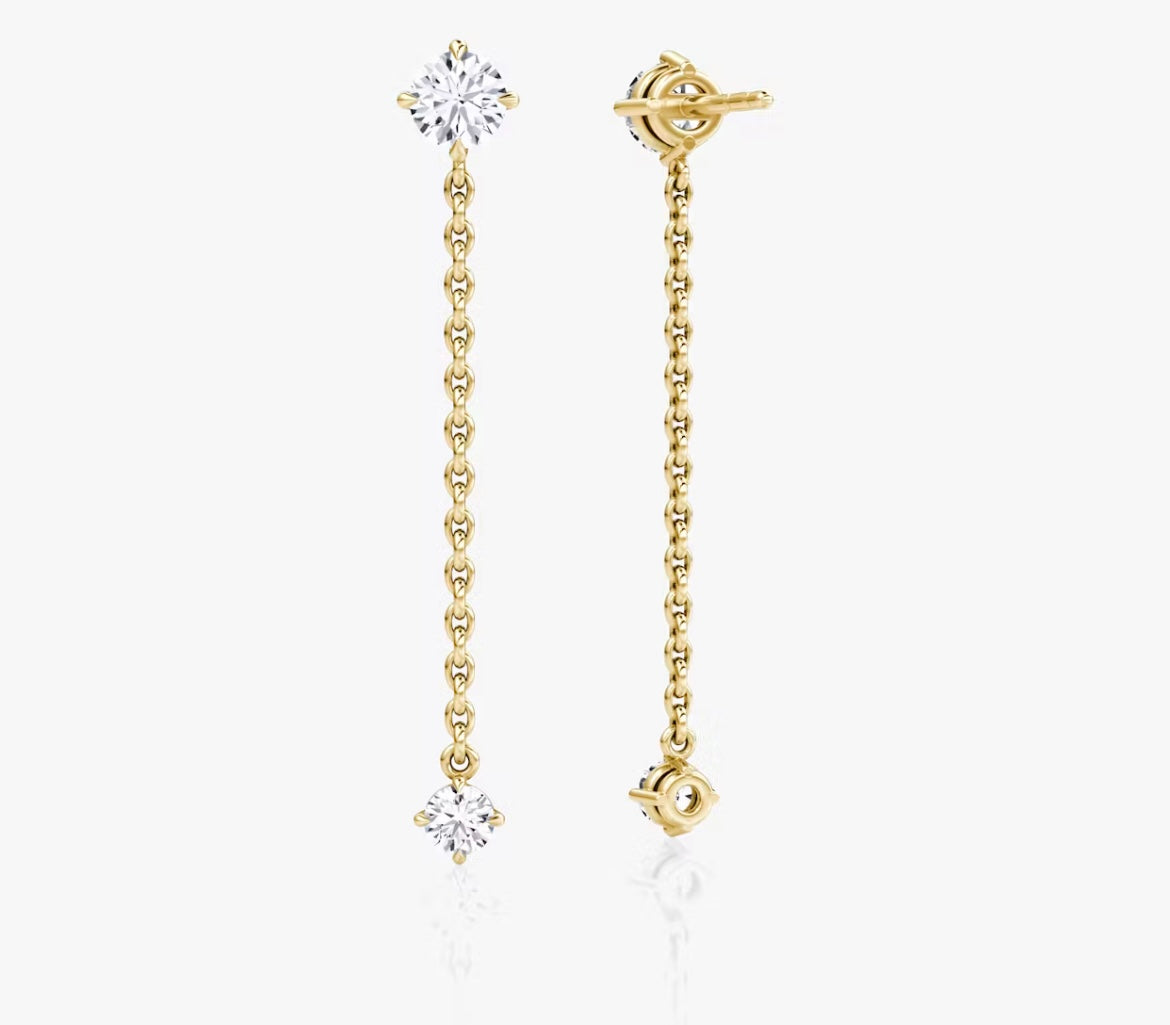 Linked Two Stone Superior Lab Grown Diamond Earrings