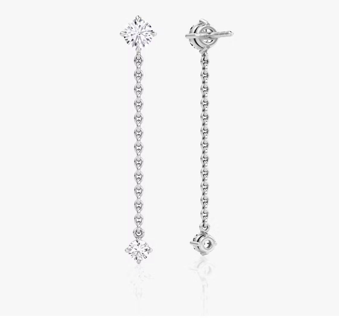 Linked Two Stone Superior Lab Grown Diamond Earrings