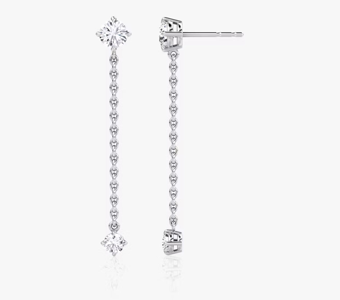 Linked Two Stone Superior Lab Grown Diamond Earrings