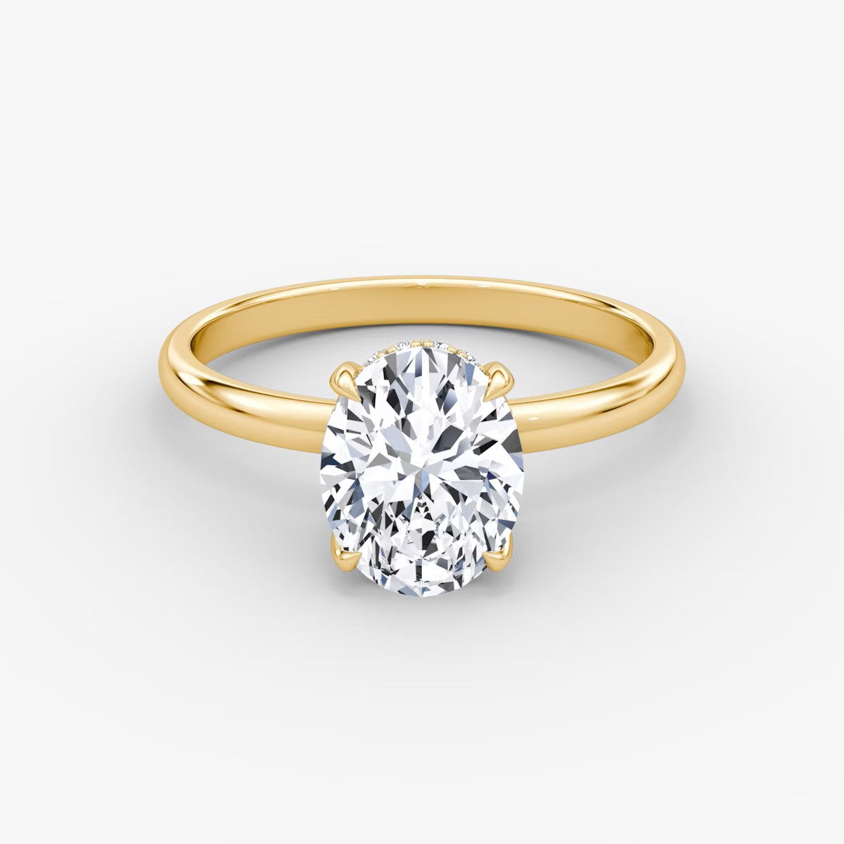 The Classic Oval Solitaire Hidden Halo Engagement Ring