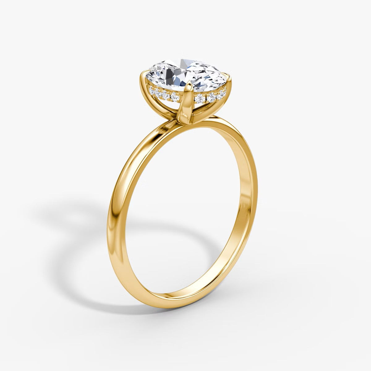 The Classic Oval Solitaire Hidden Halo Engagement Ring