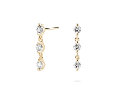 Linked Round Brilliant Drop Superior Lab Grown Diamond Earrings