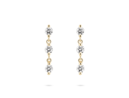 Boucles d'oreilles pendantes en diamants de qualité supérieure cultivés en laboratoire et taille brillant