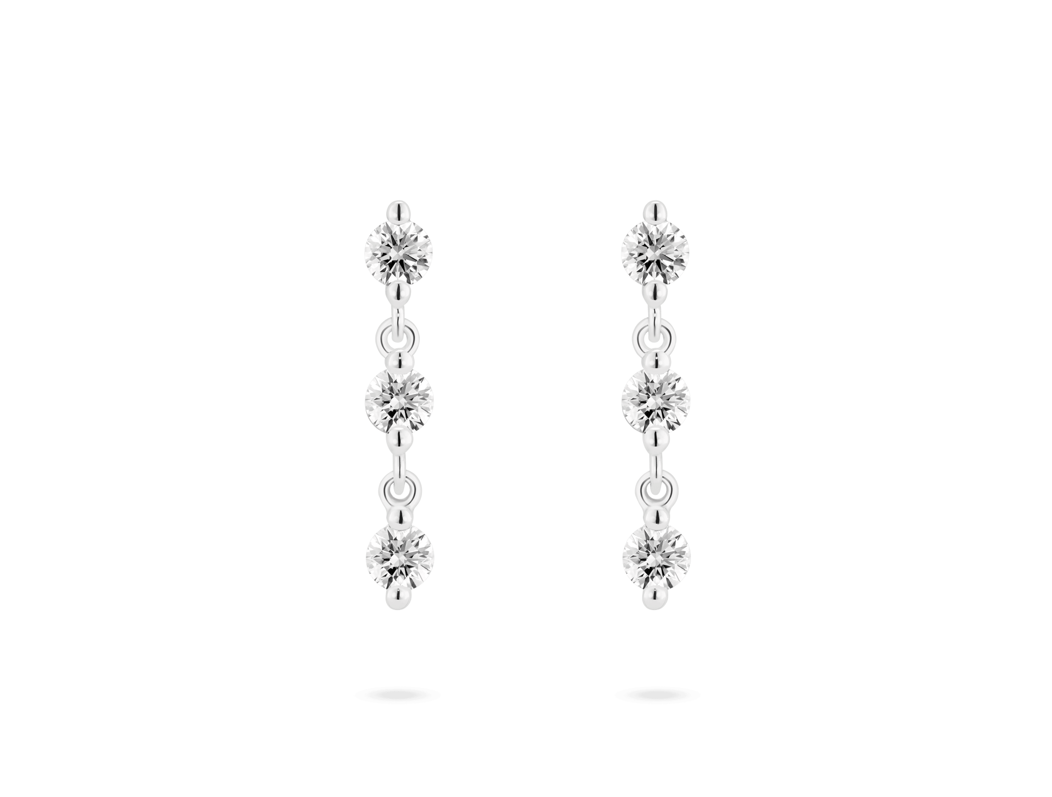 Linked Round Brilliant Drop Superior Lab Grown Diamond Earrings