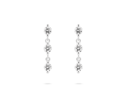 Boucles d'oreilles pendantes en diamants de qualité supérieure cultivés en laboratoire et taille brillant