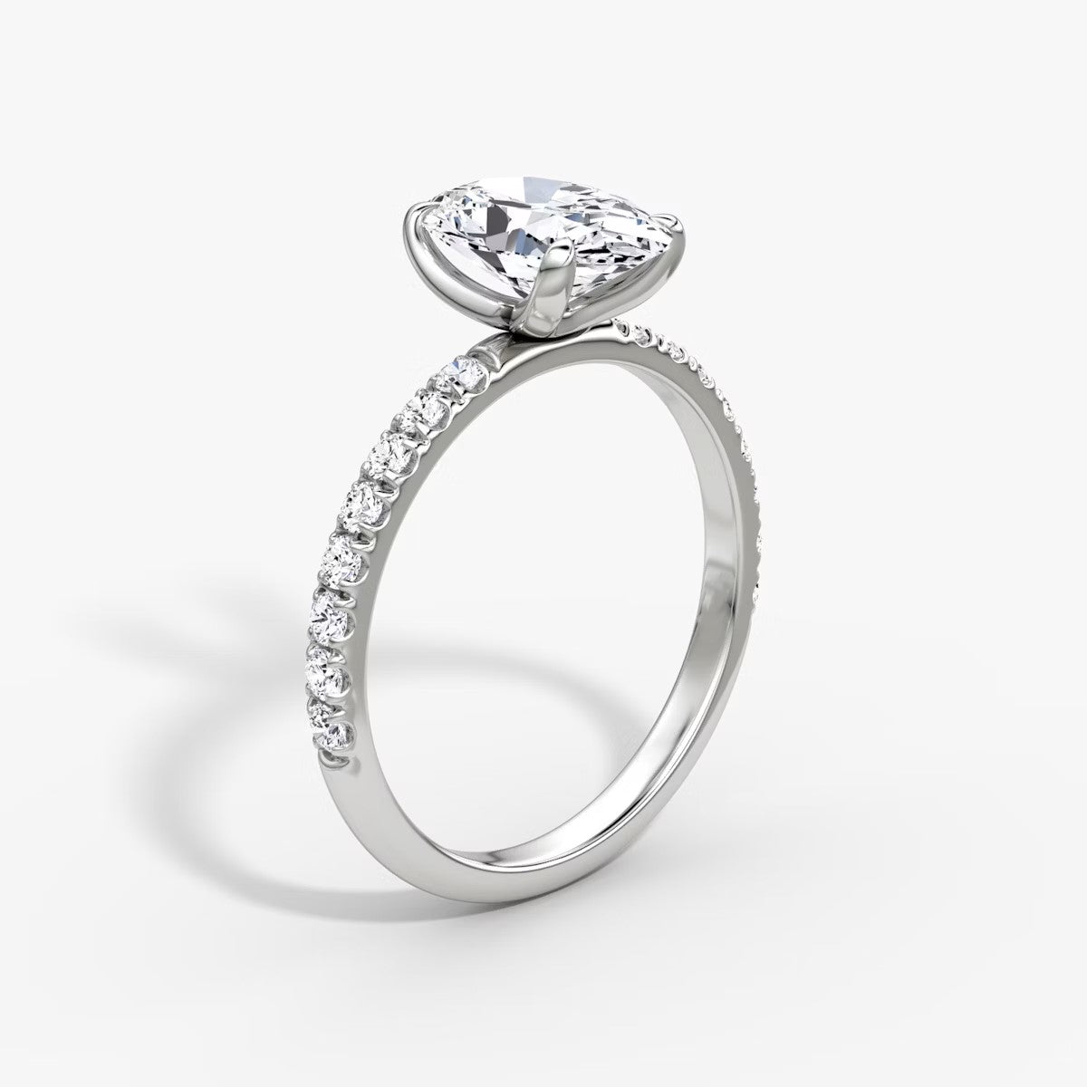 The Classic Oval Solitaire Pave Engagement Ring