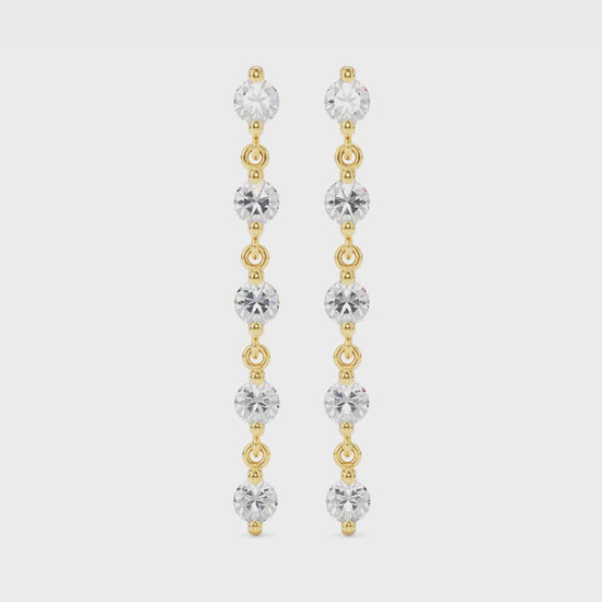 Long Drop Lab Grown Diamond Earrings