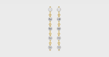 Long Drop Lab Grown Diamond Earrings