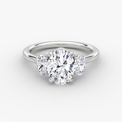 The Erelis Three Stone Oval Engagement Ring