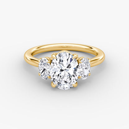 The Erelis Three Stone Oval Engagement Ring