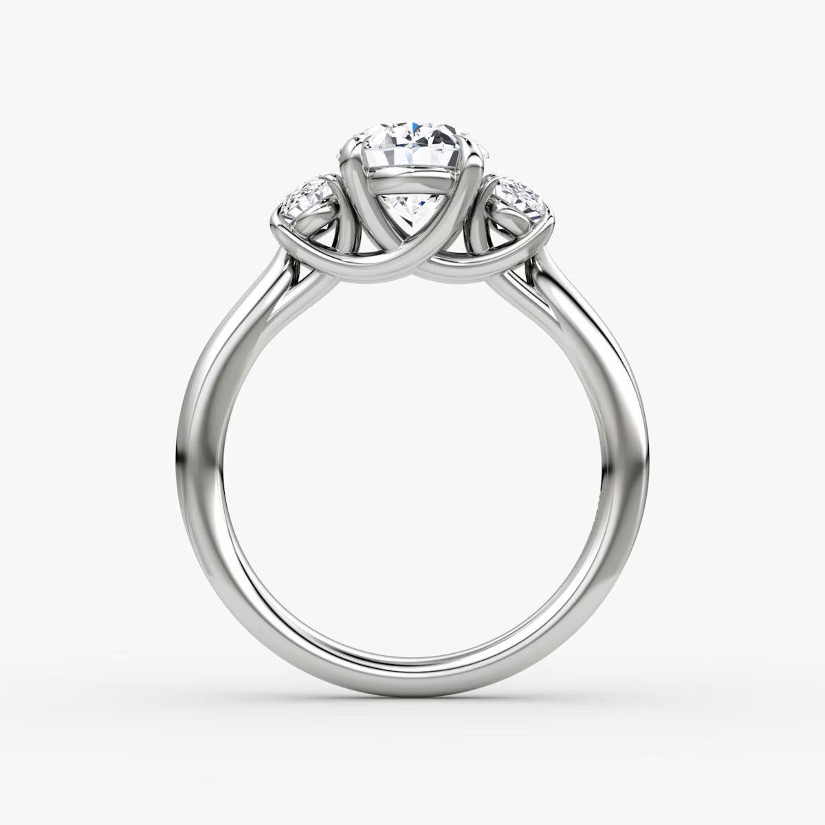 The Erelis Three Stone Oval Engagement Ring