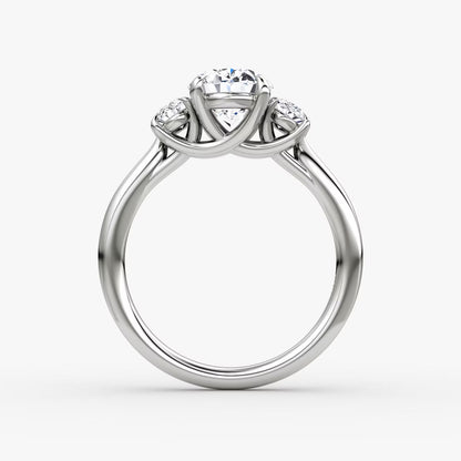 The Erelis Three Stone Oval Engagement Ring