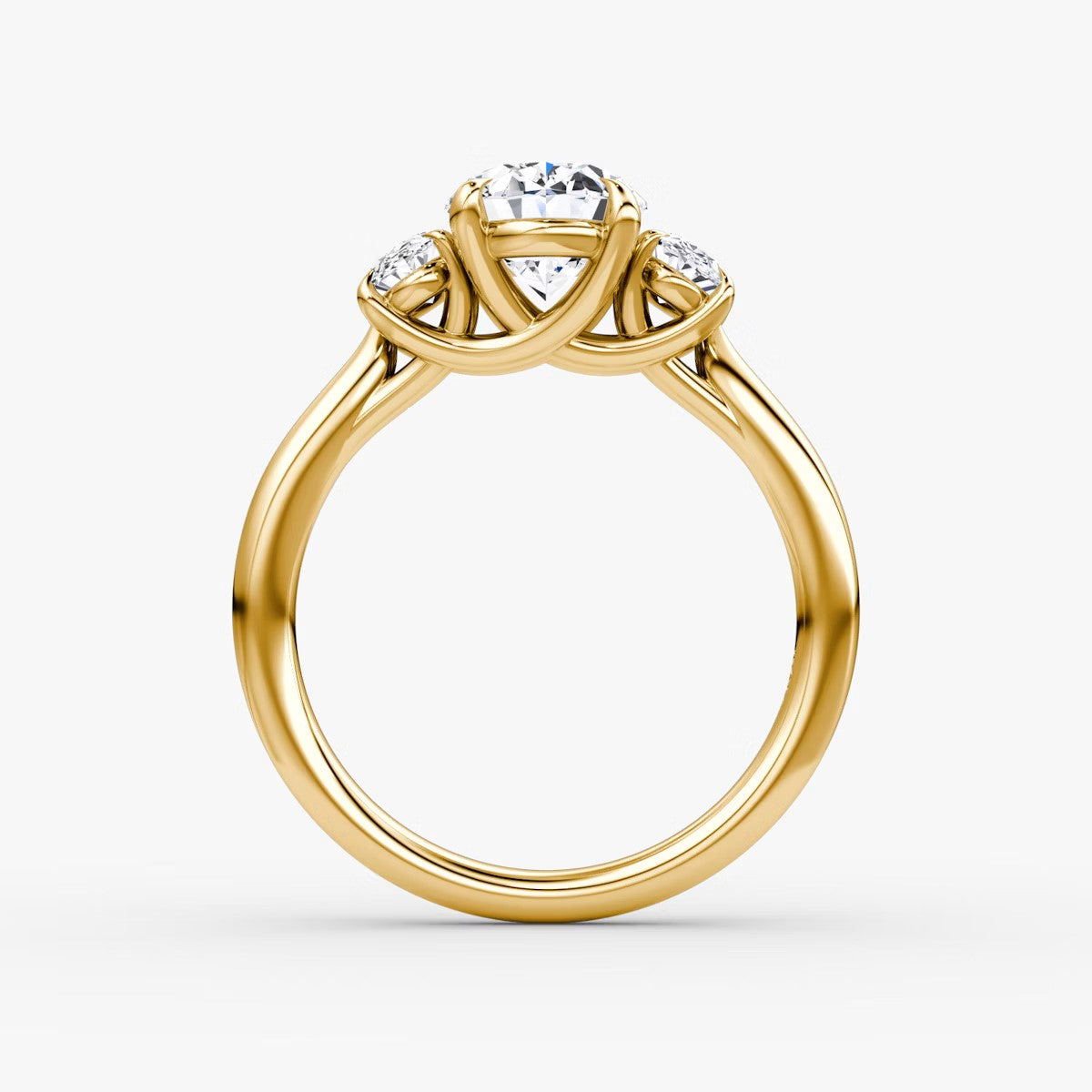 The Erelis Three Stone Oval Engagement Ring